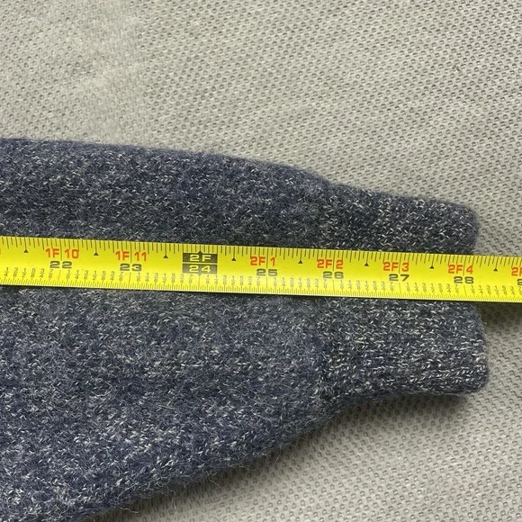 Cabelas Wool Sweater Mens Small* Blue Knit Pullover Henley Lined Elbow Patch - Picture 11 of 12